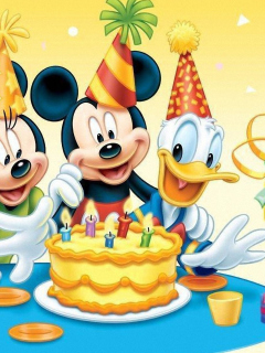 Fondo de pantalla Mickey Mouse Birthday 240x320