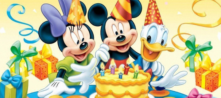 Обои Mickey Mouse Birthday 720x320