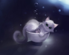 Screenshot №1 pro téma White Kitty Painting 220x176