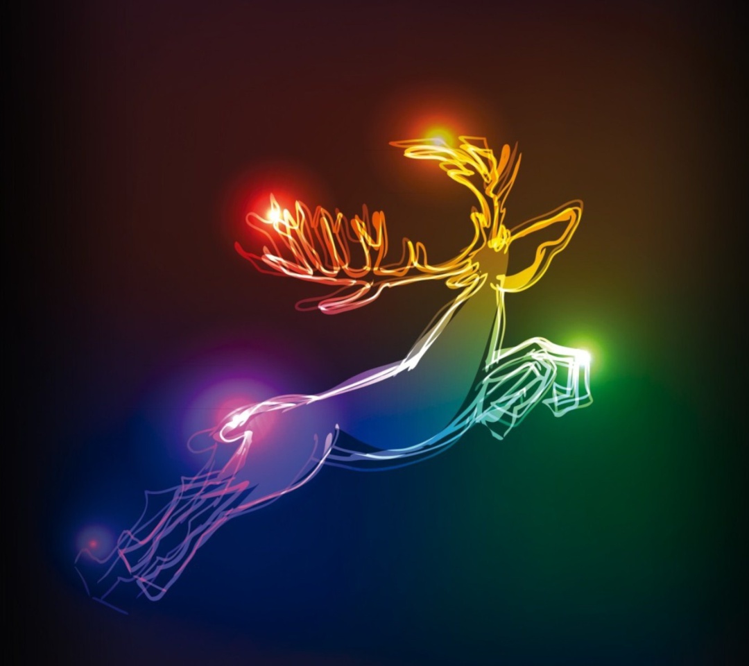 Sfondi Lighted Christmas Deer 1080x960