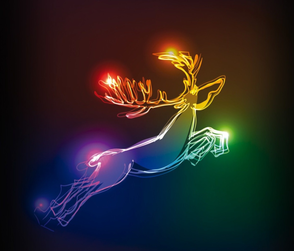 Обои Lighted Christmas Deer 1200x1024