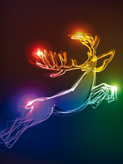 Fondo de pantalla Lighted Christmas Deer 480x640