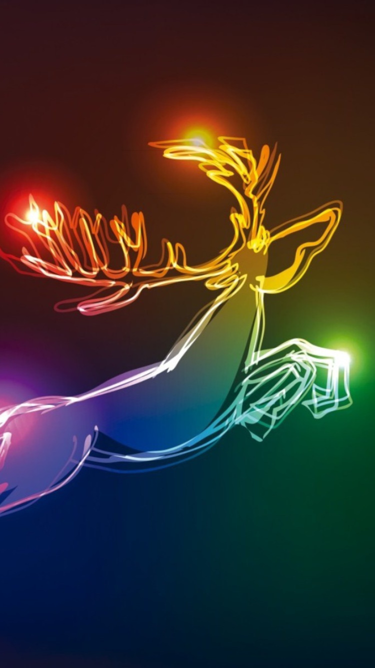 Fondo de pantalla Lighted Christmas Deer 750x1334