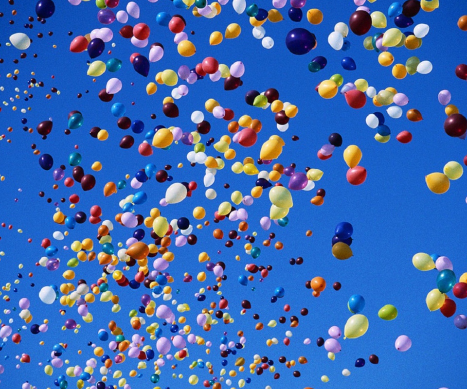 Colorful Balloons In Blue Sky wallpaper 960x800
