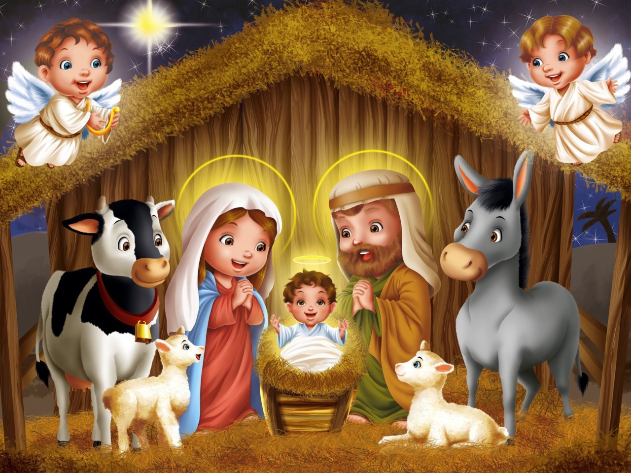Das Baby Christ Is Born Wallpaper 1280x960
