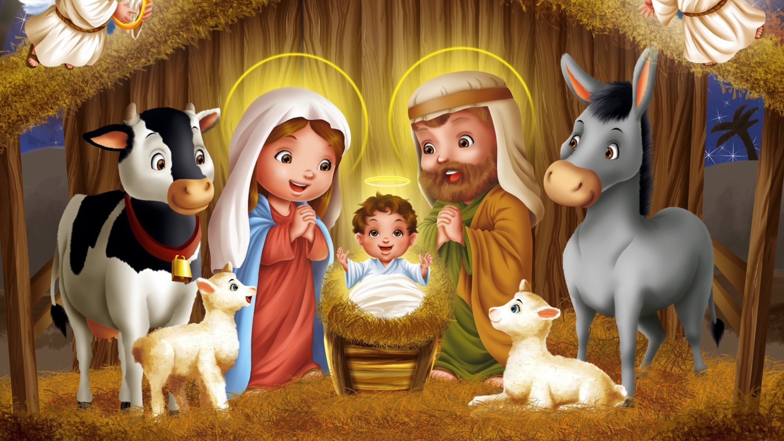 Das Baby Christ Is Born Wallpaper 1600x900