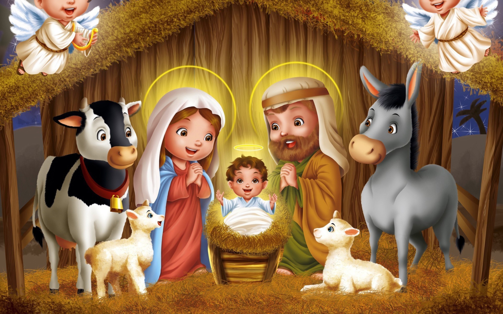 Screenshot №1 pro téma Baby Christ Is Born 1680x1050