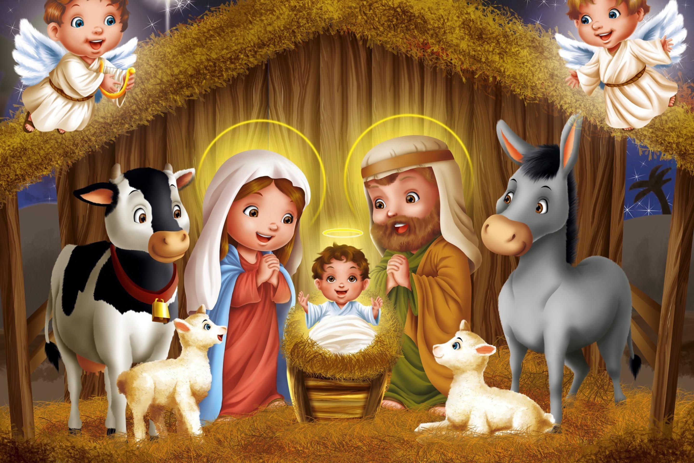 Screenshot №1 pro téma Baby Christ Is Born 2880x1920