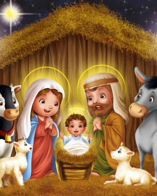 Kostenloses Baby Christ Is Born Wallpaper für Nokia C2-06