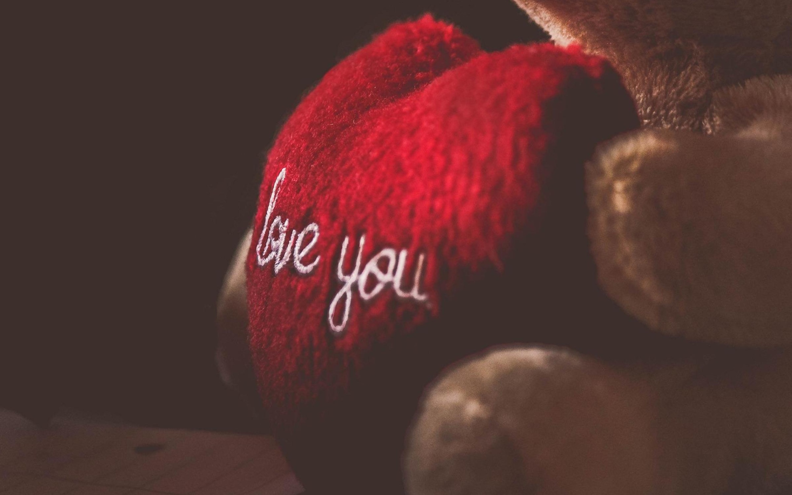 Screenshot №1 pro téma Love You Plush Bear 2560x1600