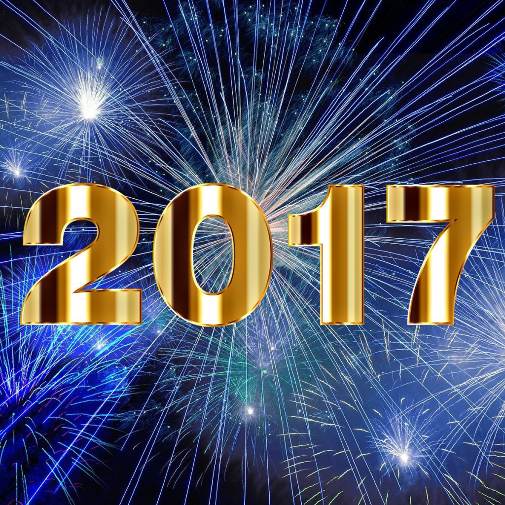 Das 2017 New Year Holiday fireworks Wallpaper 1024x1024
