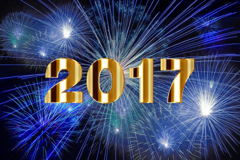 2017 New Year Holiday fireworks wallpaper 480x320