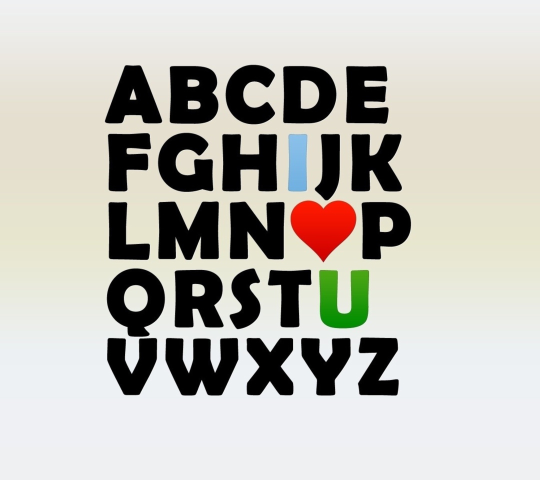 Sfondi I Love U Alphabet 1080x960