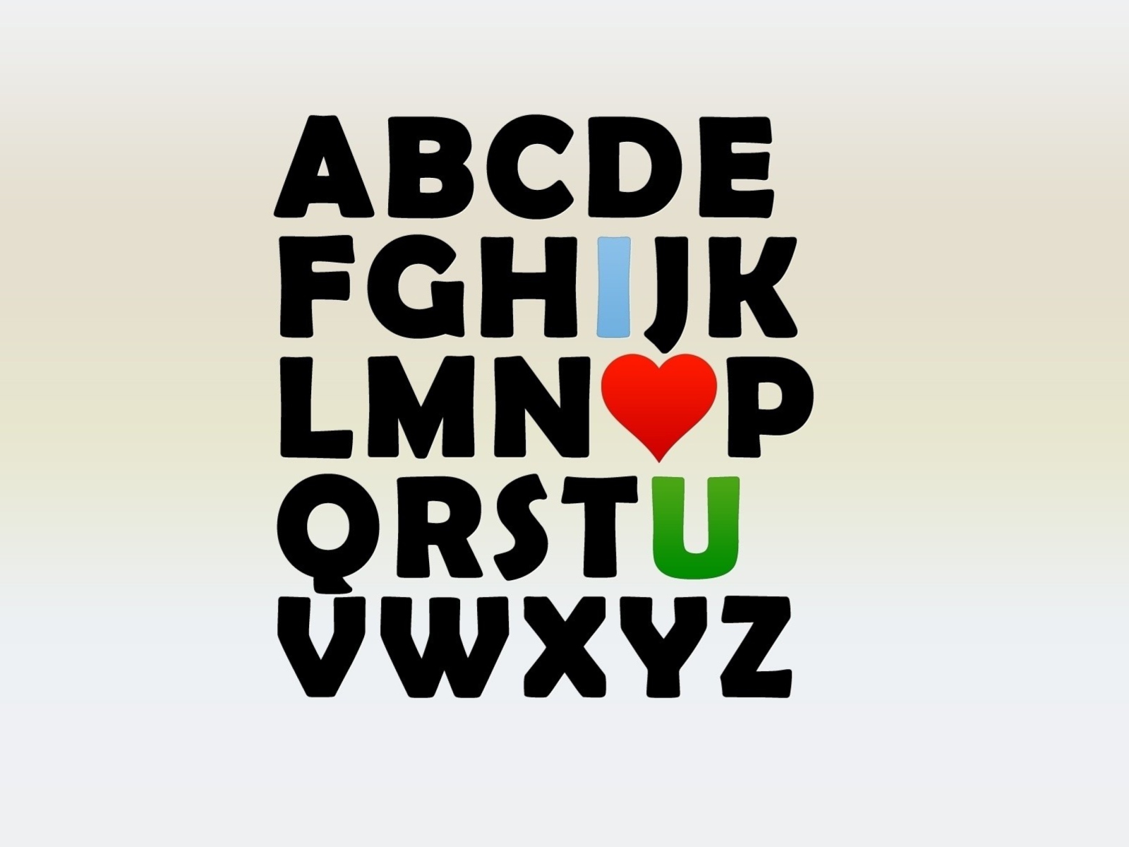 Sfondi I Love U Alphabet 1600x1200