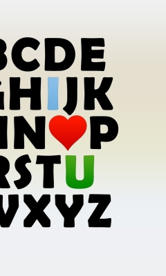 Das I Love U Alphabet Wallpaper 240x400