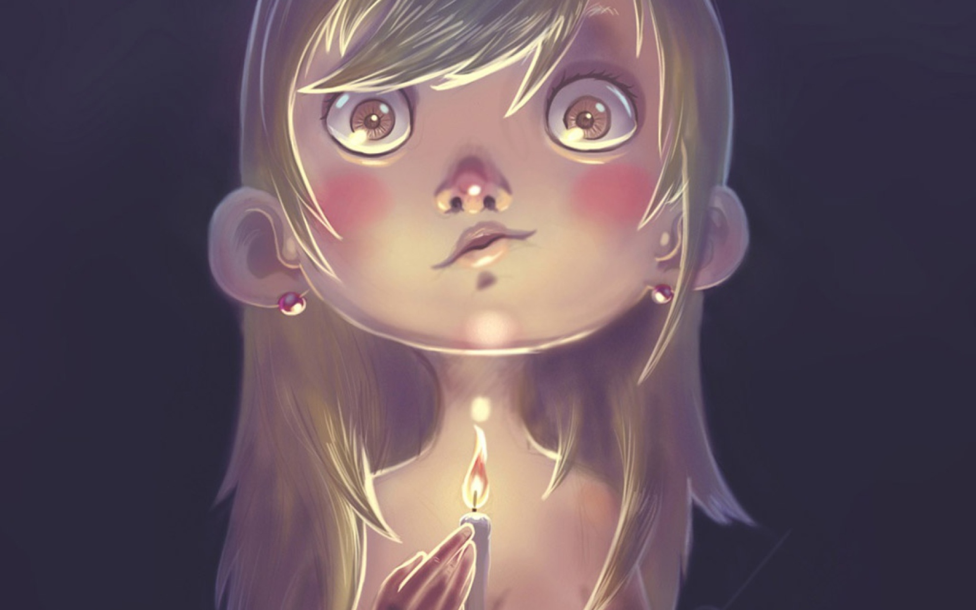 Fondo de pantalla Girl With Candle 1920x1200