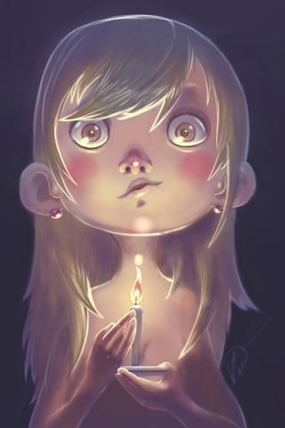 Girl With Candle wallpaper 320x480