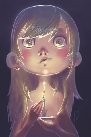 Fondo de pantalla Girl With Candle 320x480