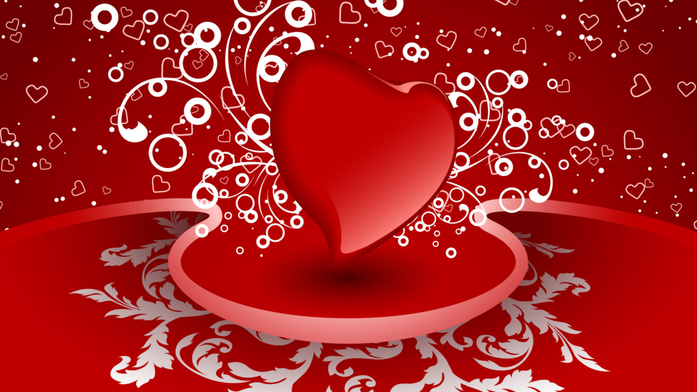 Screenshot №1 pro téma Valentine Heart 1366x768