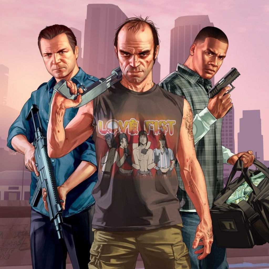 Das Grand Theft Auto V Band Wallpaper 1024x1024