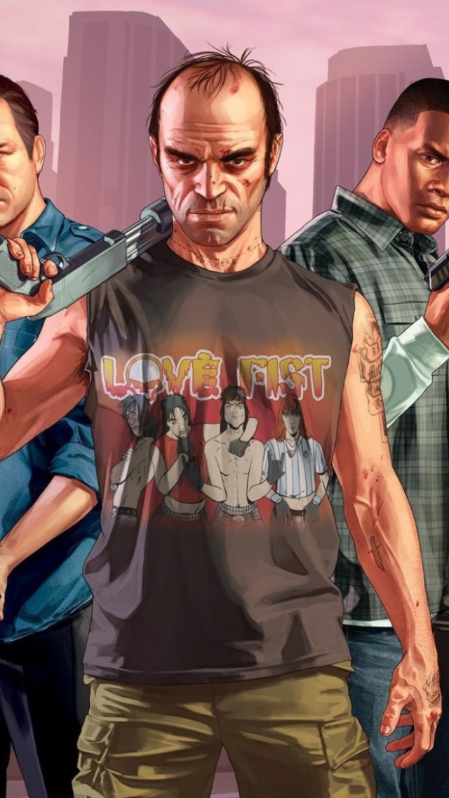 Das Grand Theft Auto V Band Wallpaper 640x1136