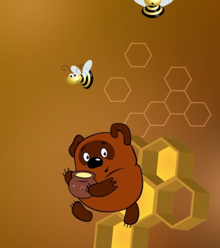 Kostenloses Winnie The Pooh With Honey Wallpaper für iPad