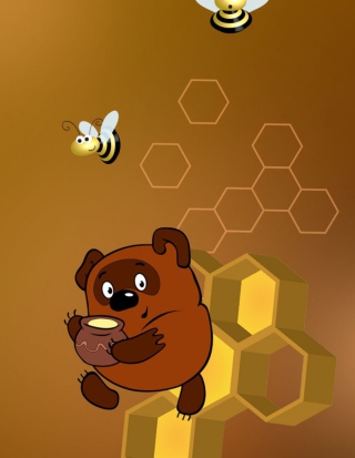Winnie The Pooh With Honey - Obrázkek zdarma pro iPhone 5