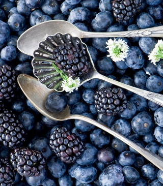 Blackberries & Blueberries - Fondos de pantalla gratis para 132x176
