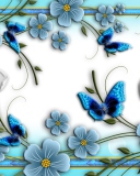 Screenshot №1 pro téma Blue Butterflies 128x160