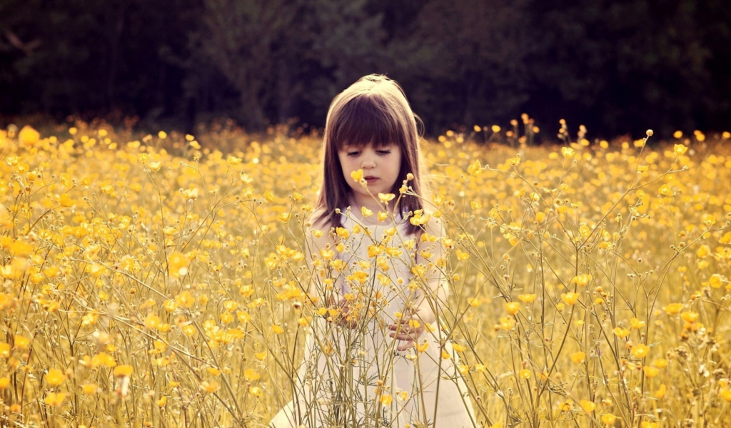 Screenshot №1 pro téma Cute Little Girl In Flower Field 1024x600