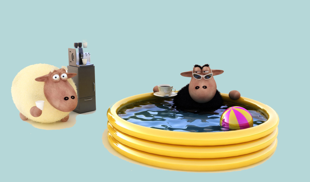 Screenshot №1 pro téma Sheep In Pool 1024x600