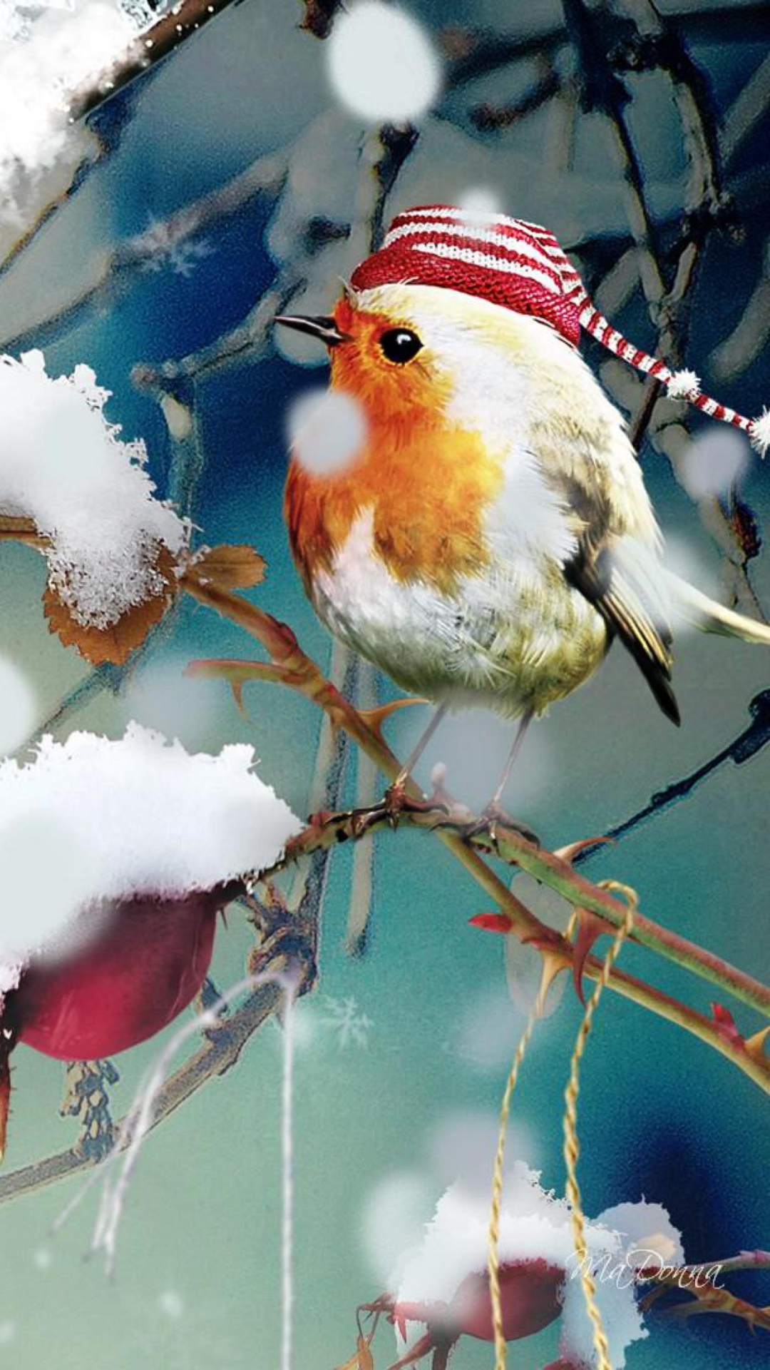 Screenshot №1 pro téma Sweet Winter Bird 1080x1920