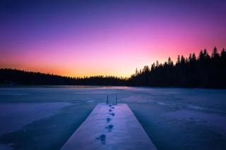 Winter Lake Background for Android, iPhone and iPad