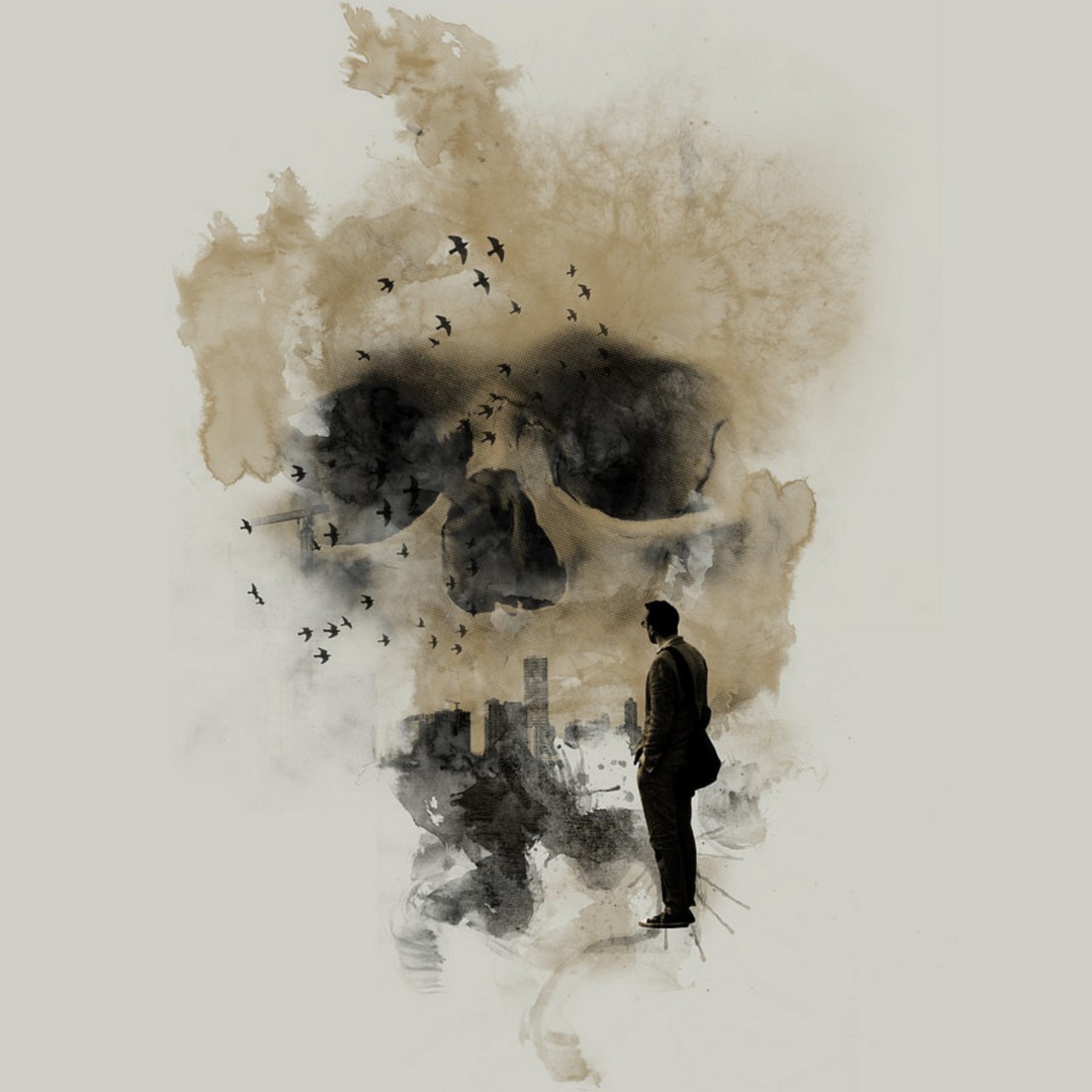 Das Man Looking At Skull City Wallpaper 2048x2048