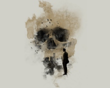 Sfondi Man Looking At Skull City 220x176