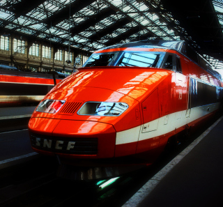 Orange High Speed Train - Obrázkek zdarma pro iPad