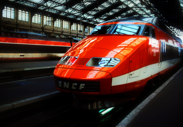 Das Orange High Speed Train Wallpaper