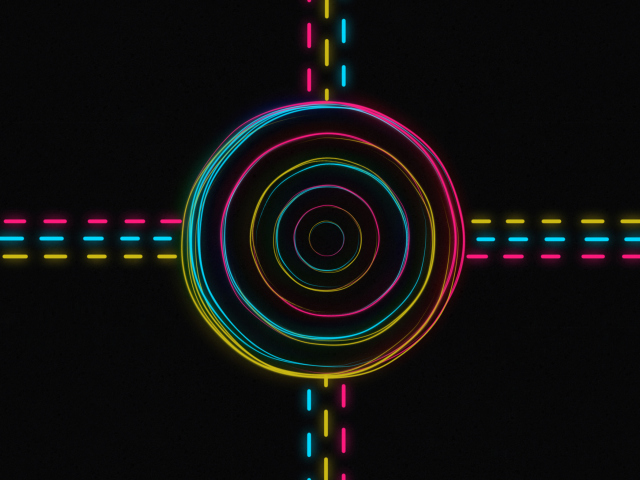 Das Hypnotic Neon Lights Wallpaper 640x480