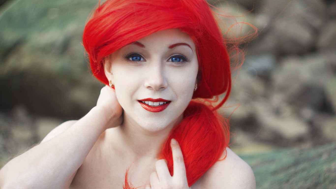 Das Super Bright Red Hair Wallpaper 1366x768