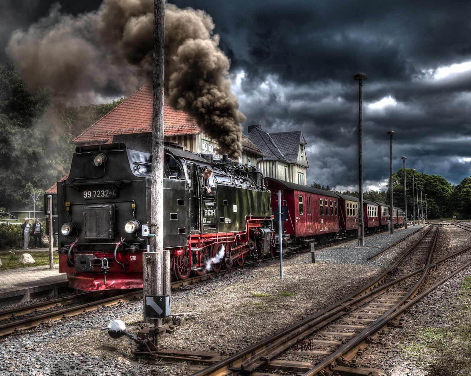 Обои Retro SteamPunk train on station 1600x1280