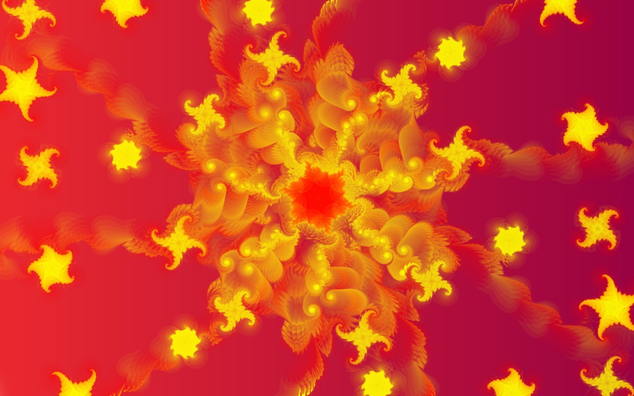 Screenshot №1 pro téma Yellow Fractals 1280x800