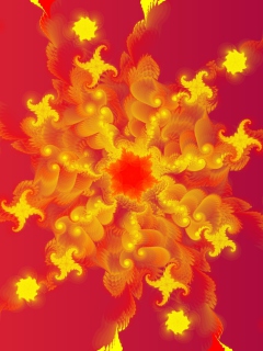 Fondo de pantalla Yellow Fractals 240x320