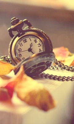 Screenshot №1 pro téma Vintage Watch And Petals 240x400