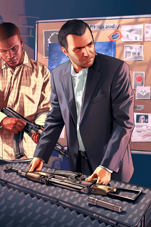 Das Grand Theft Auto V, Mike Franklin Wallpaper 640x960