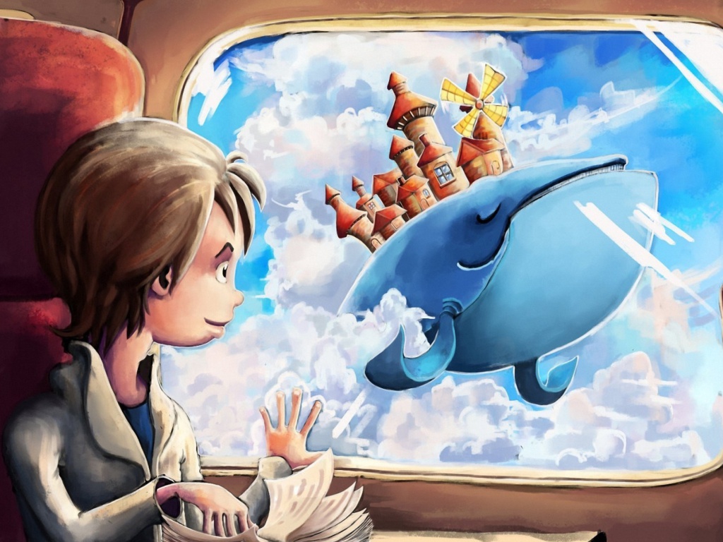 Screenshot №1 pro téma Fantasy Boy and Whale 1024x768