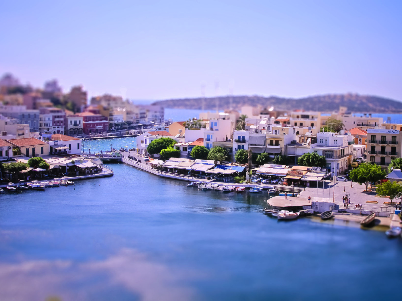 Das Tilt shift Photo Bay in Greece Wallpaper 1400x1050