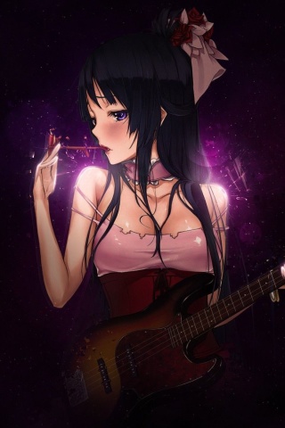 Обои Anime Girl with Guitar 320x480