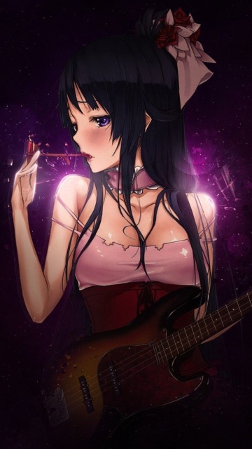 Das Anime Girl with Guitar Wallpaper 360x640