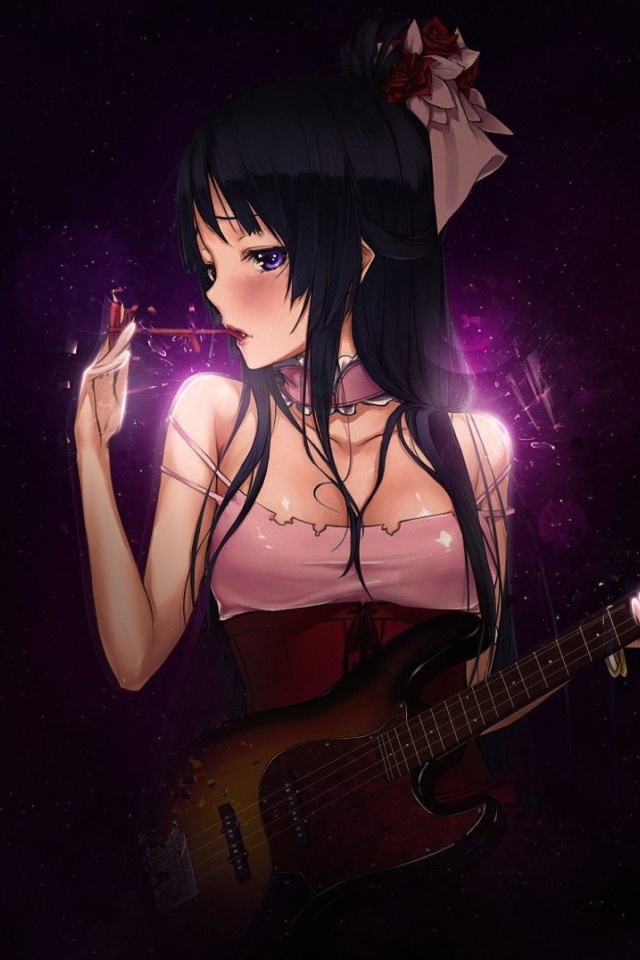 Fondo de pantalla Anime Girl with Guitar 640x960