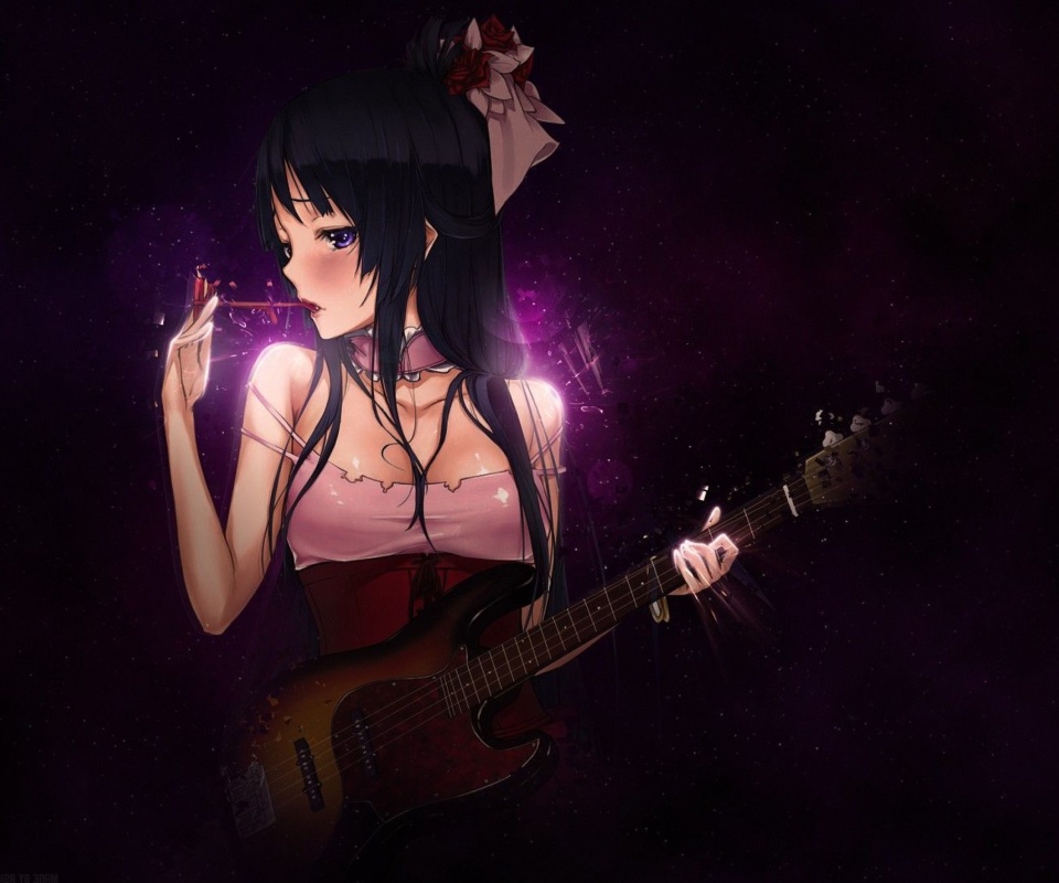 Обои Anime Girl with Guitar 960x800